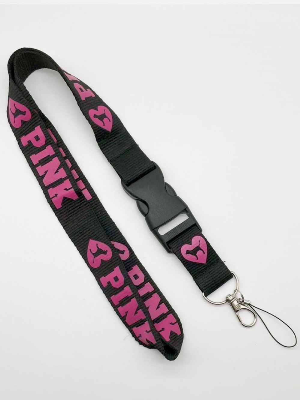 VS PINK Lanyard Flashlight U Disk Keychain Mobile Phone Rope Lobster Buckle